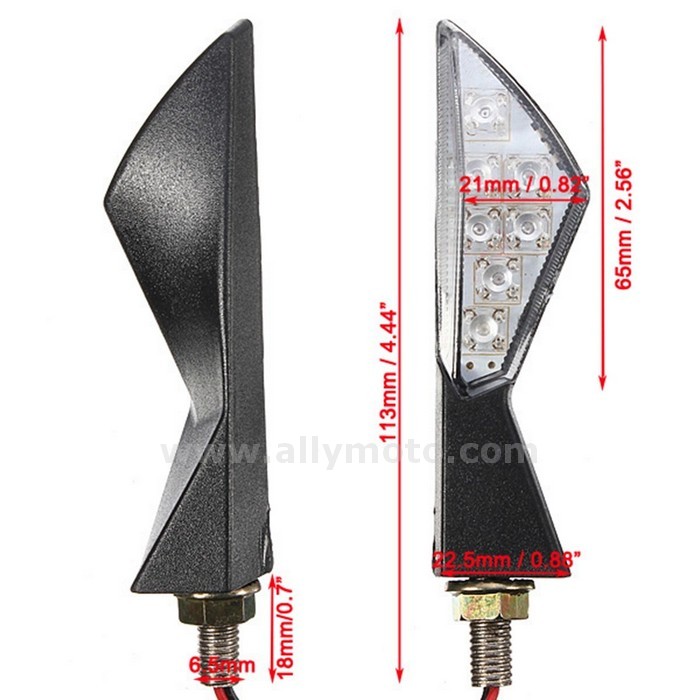 29 7 Led Turn Signal Indicators Light Lamp Amber Heart-Shape Style@4